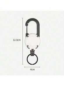 Llavero retráctil con cuerda de acero de 60 cm, mosquetón, colgante de insignia táctica - Equipo multifuncional para exteriores para camping, senderismo, pesca, golf - Organizador de llaves antirrobo para hombres y mujeres