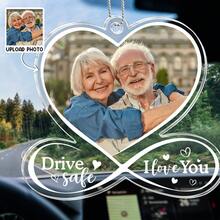 Custom Photo Drive I Love You - Đồ trang trí xe hơi tùy chỉnh cá nhân hóa cho cặp đôi - Acrylic định hình tùy chỉnh - Quà tặng cho vợ chồng, kỷ niệm - Nhiều màu - Xem 5