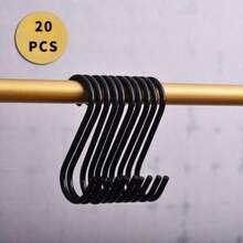 20pcs S-Shaped Hooks, Non-Slip Thick Metal, Sturdy And Durable, Suitable For Hanging Clothes And Kitchenware, Multipurpose Storage Solution