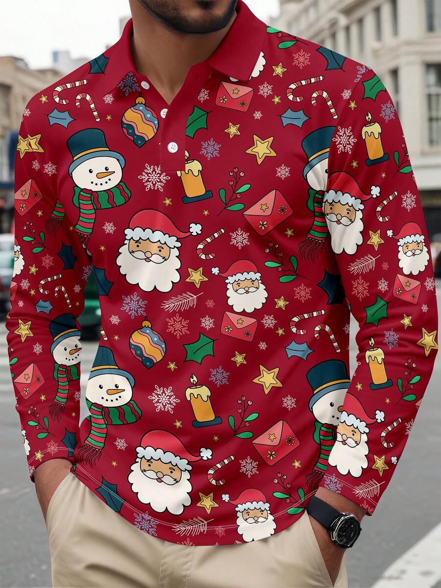 Men's Christmas Holiday POLO Shirt, Suitable As Christmas Gift - Multicolor - View 1