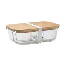 Tundra 3 Bamboo Glass Lunch Box (Transparent) - White - View 2