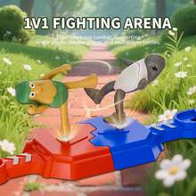 Tralala TungTung Sahur: Juego de batalla de la serie Montaña y Mar Míticos, incluye una plataforma de competencia y cuatro figuras de acción, juego de mesa, juegos interactivos para reuniones con amigos, diseñado para que 2 o 4 jugadores se enfrenten, con el último jugador de pie en el escenario reclamando la victoria, regalo de cumpleaños, Navidad