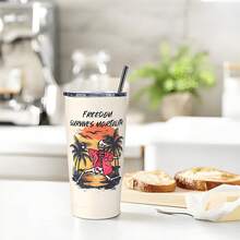 40oz/20oz Totenkopf & Hawaii-Stil Edelstahl Thermobecher - Isolierter Reisebecher für Väter, Halloween & Erntedankgeschenk, wiederverwendbare Kalt-/Heißgetränkeflasche für Camping, Wandern, Literaturliebhaber