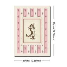 1幅粉色西部牛仔女郎主题海报（带框/不带框），可爱动物牛仔竞技猫咪Y2K风格墙面艺术帆布画，简约少女风装饰画，适用于宿舍、客厅、卧室、现代家居，趣味卷轴画 - 彩色 - 查看 13