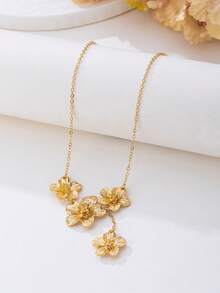 1 colier elegant cu pandantiv floral, potrivit pentru călătorii/festivaluri de muzică, accesoriu versatil