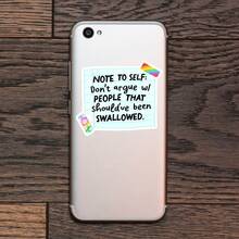 1PC Note To Self Funny Dark Humor Vinyl Sticker, Don't Argue With People Adult Humor Decal, Swallowed Quote Laptop Sticker, Sarcastic Humor Gift For Friends, Relatable Office Decor, Cute Rainbow & Daisy Art