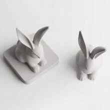 ORIZZONTE Modern Easter Decoration – Minimalist Bunny With Or Without Base – Spring Sculpture For Home, Table Or Desk – Festive Gift Idea – Available In 2 Variations – 100% Made In Italy, Shipping From Italy - Grey - View 8