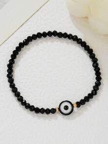 1pc Crystal Eye Beaded Bracelet For Teens, Suitable For Boys And Girls, Everyday Wear Or Gift - Multicolor - View 3