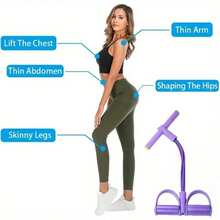 Sit-Up Exercises, Foot Pedal Resistance Band, Home Women's Yoga Fitness Waist And Abdomen Training Machine, Auxiliary Resistance Rope, High-Quality Full-Body Resistance Band Women's Arm Weight-Bearing - Hồng - Xem 4