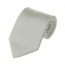 New Hot ! Solid Color Plain Classic Necktie Men's Tie,ZXCFTE - 50銀 - 查看 1