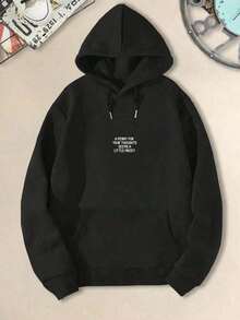 Fashion Graphic Hoodies Letter Print Hoodie Unisex Oversized Hoodies Long Sleeve Pocket Pullover For Men And Women, A New Day Means A New Start Mens Oversized Black Hoodies Sweatshirts Fall Fashion 2025 Pullover Sweaters Winter Casual Clothes Sweatshirts With Pockets Loose Fit Long Sleeve Drawstring Design Hoody Sweatshirt Autumn Party, Soft Fabric, Casual Wearers Gift For Men Women Size S-3XL - màu đen - Xem 1