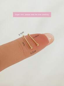 2pcs 925 Sterling Silver Ear Sticks, Women's Gold Stud Earrings Sleep Without Taking Them Off, Hypoallergenic Earrings Set - Smooth Ear Sticks - View 9