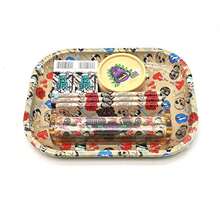 Designer Cigarette Rolling Paper Gift Set - Premium Metal Smoking Tray Set, Includes Large Plastic Grinder, Filter Papers, And Stylish Accessory Kit, Providing A Unique Smoking Experience