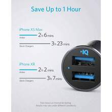 320 Car 24W Aluminum Alloy Dual With Blue IPhone16 15 14 13 12 Series, Pro 2 And More - Not Compatible With Quick Charge Black