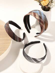 1pc Retro Multi-Color Plaid Women Wide Headband, Versatile For Daily Wear, Commute, Date, Dinner, Hair Accessory, Hair Band Hair Hoop ,Hairband For Women Head Accessories Beauty Home Hair Accessories - Multicolor - View 2