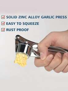 1 Prensa de ajo de acero inoxidable, prensa de ajo manual, prensa de jengibre, utensilios de cocina, herramienta de prensa de ajo profesional resistente a la oxidación, fácil de apretar, fácil de limpiar, herramientas para verduras y frutas, suministros de cocina, artículos esenciales para el hogar, herramientas de cocina creativas, adecuadas para hoteles, restaurantes, utensilios de cocina y herramientas para especias, accesorios de cocina