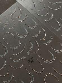 1件金银箔链条5D美甲贴纸，压纹法式曲线优雅金属自粘美甲贴花 - 彩色 - 查看 6