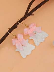 1 Pair Butterfly & Ghost Dangle Earrings, Cute Halloween Jewelry