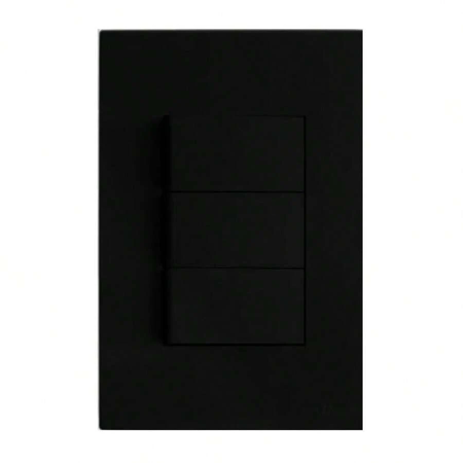 Matte Black Wall Switch Recta Black Blux Single Or Parallel Key Size 4x2 For Embedding In The Wall Complete Set Plate Module Support - 3 個簡單的按鍵 - 查看 1