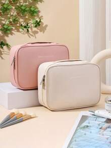 Borsa cosmetica in pelle PU per donna, alta capacità, portatile, di lusso, per celebrità online di alta gamma, borsa per cosmetici e articoli da toeletta, semplicità urbana, buona per conservare i cosmetici, aiuto per lo stoccaggio domestico