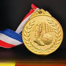 10pcs/1set Sports Soccer Medals Gold Soccer Medals With Ribbons Suitable For Sports Meetings Soccer Competitions Participation And Party Favors Hanging Commemorative Medals Soccer Style Medals Silver Copper Hanging Tags Universal Competition Event Medals - 6.5cm - View 1