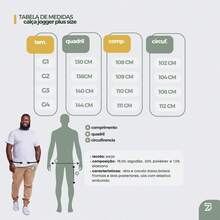 Kit 2 Men's Plus Size Jogger Pants With Cuffs - 米色 - 查看 5