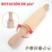 Rodillo De Madera Giratorio Para Amasar Pizza Pan - 1 - Ver 2
