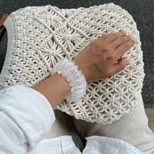 Colorful Tie Dye Resin Bracelet, Fashion Acrylic Patchwork Elastic Bangle