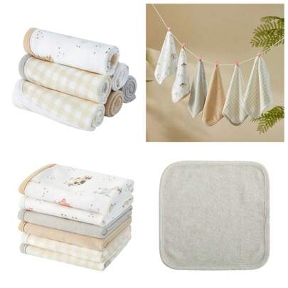 6-Pack 9"X9" Farm Animals Washcloths