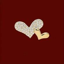 Mini Double Heart Brooch, Anti-Slip Collar Shirt Pins, Versatile Fashion Accessory Brooch Christmas Gift