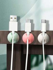 3pcs Desktop Cable Organizer Clip, Cord Management Holder For Charging Cables, Suitable For School Office Desk And Home Office Back To School - 彩色 - 查看 2
