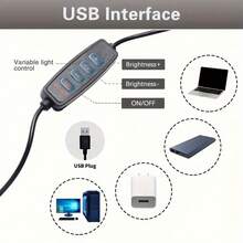 Set di illuminazione a LED, luce ad anello da 10 pollici, regolabile con 3 temperature di raffreddamento, alimentato USB senza uscita, equipped con Tripod da 43In, molletta per telefono cellulare, lampada in plastica, adatto per studio, fotografia, il live Broadcast è la prima scelta per regali di scuola Seasons adatti per fotografia fotografica, registrazione video, live streaming, riunioni di zoom, Vll Stady con luce per autoadesiva