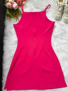 Tailored Mini Dress - 玫紅色 - 查看 3