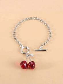 1 Peça Colar de Contas Colorido, Colar de Contas de Cereja Vibrante de Verão, Corrente de Clavícula de Estilo Nicho 2025, Corrente de Pescoço Doce. É adequado para as senhoras usarem durante as viagens, pode ser combinado para uso diário e pode ser dado como presente para familiares e amigos.