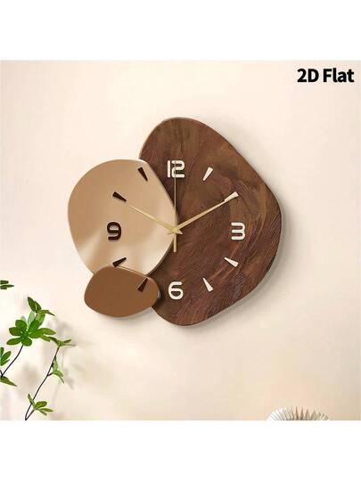 2D Flat 1pc Verlichting Luxe Moderne Minimalist Home Creative ation Wand Clock, Ultra Quiet Quartz Movement, No Ticking Sound, Painting Klok Living Room, Bedroom Office, able Watch, Unique Personalized, Clear Reading Time, In Bedroom, Studio, Ho Study, Kitchen Cafe, Perfect Family Friends