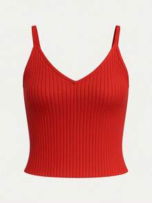 Conjunto de 3 piezas de tirantes casual adelgazante para mujer, unicolor, camiseta casual versátil para uso diario - Desnudo rosa - Ver 3
