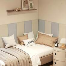 5 包 3D 自粘墙板，23.62 英寸 X 11.81 英寸，加厚防撞剥离粘贴靠背，卧室双人床床头板，家居装饰 - 彩色 - 查看 9