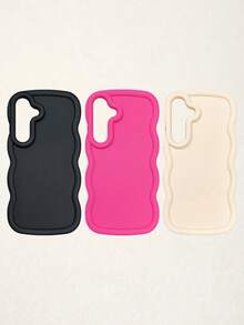 3 件多巴胺波浪纹手机壳，适用于 和 Galaxy 16、16 Pro Max、16 Pro、16 Plus，白色、黑色、粉色 - 彩色 - 查看 45