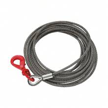 50ft Wire Rope, Stainless Steel Wire Rope Cable With Swivel Hook And Self Locking Hook For Winch Operations, Lifting, Rigging, Towing (Red) - Red - View 5