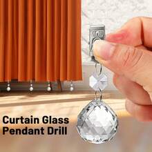 4个/8个/10个装桌布夹，水晶玻璃配重，装饰性透明窗帘配重，带不锈钢夹子，适用于家庭用餐、厨房/餐厅/家居/花园装饰 - 彩色 - 查看 1