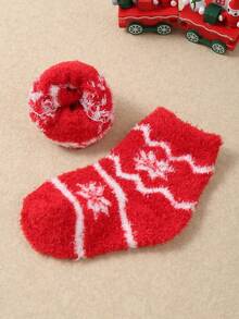 4 pares de calcetines navideños para bebé, con estampados de Papá Noel y árbol de Navidad, diseñados como calcetines hasta el tobillo para bebés. Son suaves, cómodos y casuales, adecuados como regalos navideños para niños, y son estilos de otoño e invierno. Regalos de Navidad/Acción de Gracias