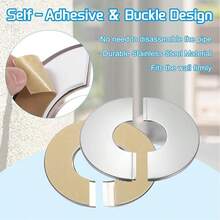 5 件装不锈钢墙式法兰自粘式圆形装饰盖板盖适用于水管水龙头装饰配件 - 彩色 - 查看 7