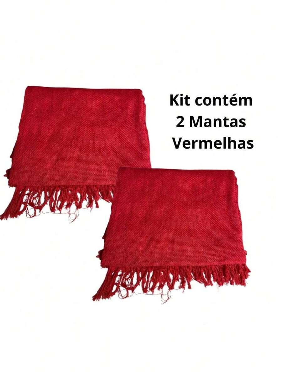 Kit Of 2 Blankets For Giant Luxury Sofa 120x210 Decorative Protective Sofa Cover - Red - View 1