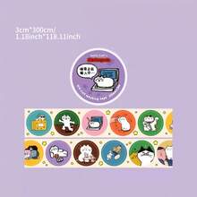 Pegatinas decorativas de estilo coreano lindo, pegatinas de planificador básicas de colores vibrantes con dibujos a mano de dibujos animados, adecuadas para diarios, planificadores, scrapbooking