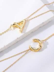 1pc Cubic Zirconia Letter Pendant Necklace