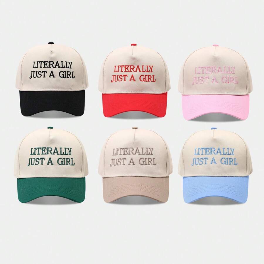 1pc Women "Literally Just A Girl Time" Embroidered Trucker Hat, Casual Street Style Baseball Cap, Suitable For Spring/Autumn Outdoor Travel - màu xanh lá - Xem 1