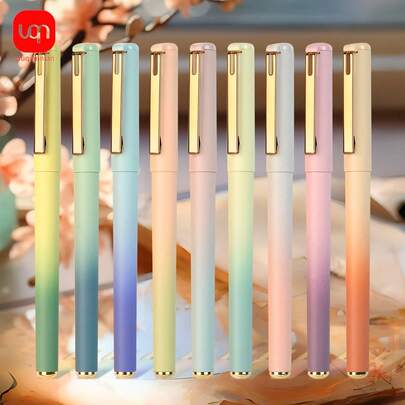 WUQIANNIAN 6pcs Business Pen Fresh Design Colorful Gradient Neutral Pen Set 9 Colors Gel Pens School Supplies/Office Supplies 0.7mm Tip Back To School Gifts Back To School Season