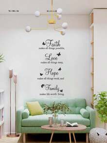 1pc Quote Wall Stickers Home Decoration Wall Sticker, Decor Living Room, Class Room, Back To School Supplies, Stickers, Wall Decal, Vinyl Decal Home Decorations, Spring Decoration Items Refresh Your Home, Rama Decoration Stickers Gifts Birthday Graduation - Đen - Xem 5
