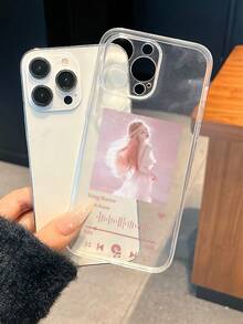 1个定制个性化手机壳，带音乐播放器、照片和文字姓名功能，大孔设计，透明减震气垫，兼容 17 Air 16 15 14 13 12 11 Pro Max，Galaxy S25 24 23 Ultra FE A55 54 35，国际版，非国内版 - 無色 - 查看 5