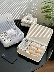 耐用的PP材质带盖电缆管理盒，适用于桌面抽屉耳机线整理，适用于家庭和办公室 - 彩色 - 查看 4